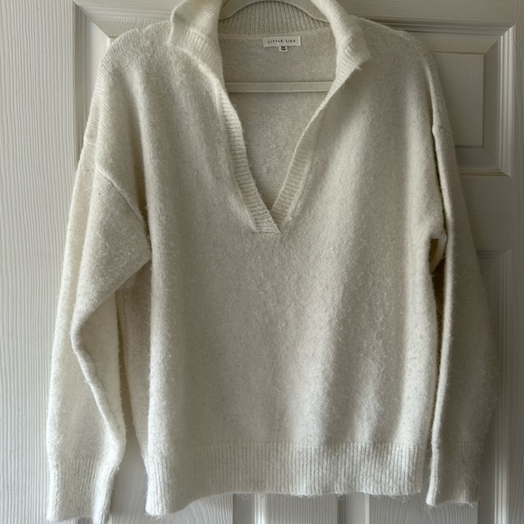 Little Lies Ivory White Pullover Sweater S/M - Picture 5 of 11